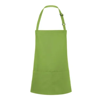 Short Bib Apron Basic With Buckle And Pocket 