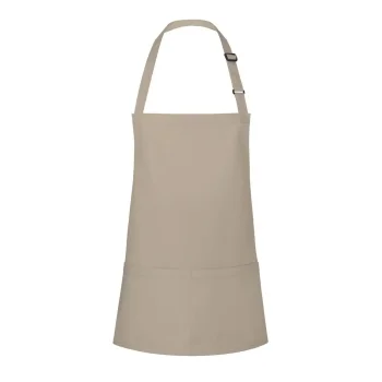 Short Bib Apron Basic With Buckle And Pocket 