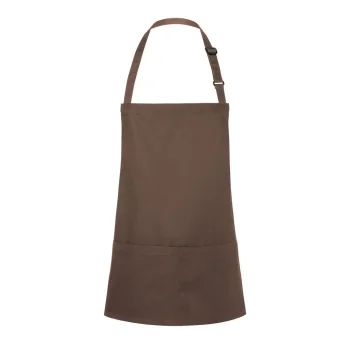Short Bib Apron Basic With Buckle And Pocket 