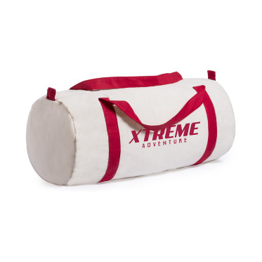 Borsone in cotone personalizzabile con spallacci rinforzati e zip resistente