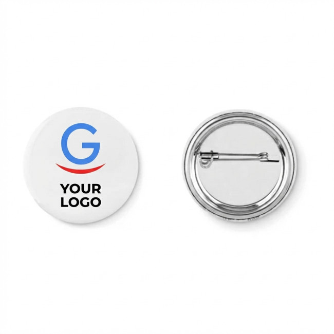 Spille personalizzate con logo - Small pin spilla personalizzabile diametro 4,4 cm con interno carta
