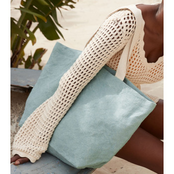 Shopper juta personalizzate con logo - Soft Washed Jute Beach Bag 