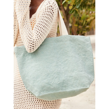 Shopper juta personalizzate con logo - Soft Washed Jute Beach Bag 