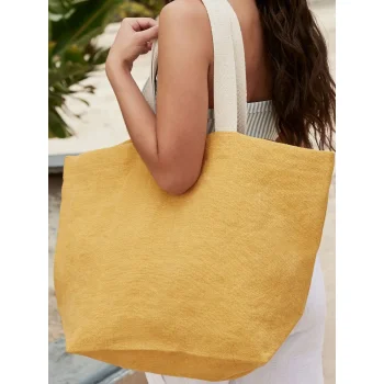 Soft Washed Jute Beach Bag 