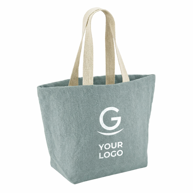Shopper juta personalizzate con logo - Soft Washed Jute Beach Bag personalizzabile Westford Mill manici lunghi