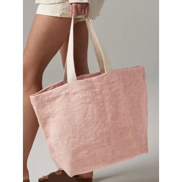 Soft Washed Jute Beach Bag personalizzabile Westford Mill manici lunghi