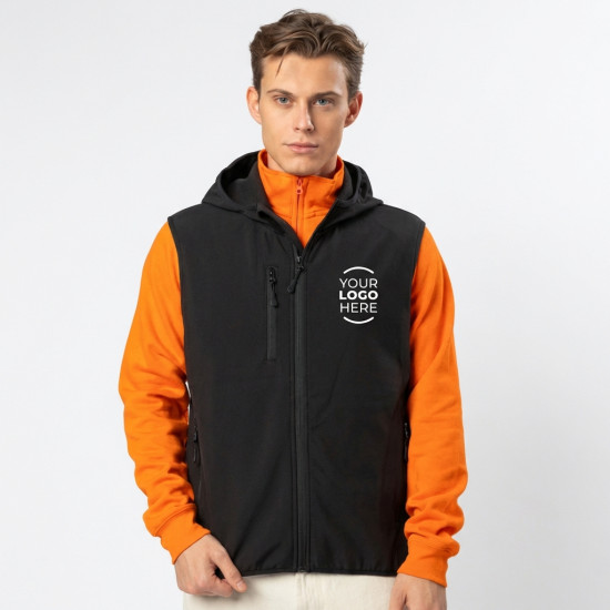 Softshell senza maniche personalizzabile Black Spider con cappuccio impermeabile