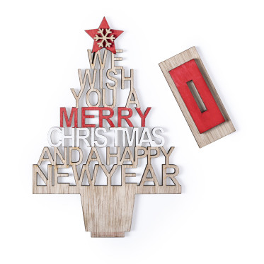 Albero di Natale personalizzabile in legno con base staccabile