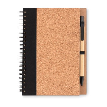 Block notes ecologici personalizzati con logo - SONORA PLUSCORK - Notebook in sughero c/penna