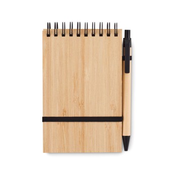 Block notes ecologici personalizzati con logo - SONORABAM - Set quaderno A6 in bamboo