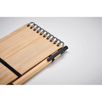 Block notes ecologici personalizzati con logo - SONORABAM - Set quaderno A6 in bamboo