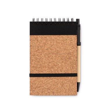 Block notes ecologici personalizzati con logo - SONORACORK - Notebook A6 in sughero c/penna