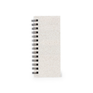 Notebook ecologico personalizzabile in fibra di grano con note adesive colorate
