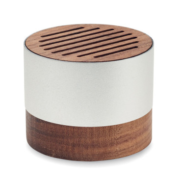 Speaker wireless personalizzabile alluminio riciclato con base noce