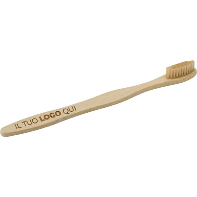Spazzolino da denti in bamboo Impression con setole morbide e custodia in cartone