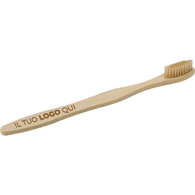Spazzolini da denti personalizzati - Spazzolino da denti in bamboo Impression con setole morbide e custodia in cartone