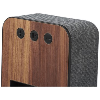Gadget tecnologico personalizzato con logo - Speaker Bluetooth® in tessuto e legno Shae