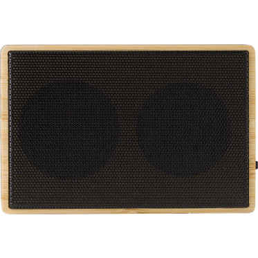 Speaker wireless personalizzabile bambù con ricarica solare Impression