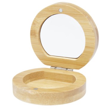 Gadget per persona wellness personalizzati con logo - Specchio tascabile Afrodit in bambù