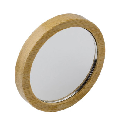 Specchio tascabile personalizzato Impression montatura in bambù naturale
