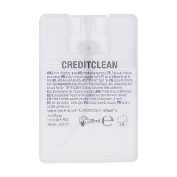 Gadget Personalizzati per il Settore Sanitario - Spray per le mani Creditclean | 20 ml | Senza etanolo
