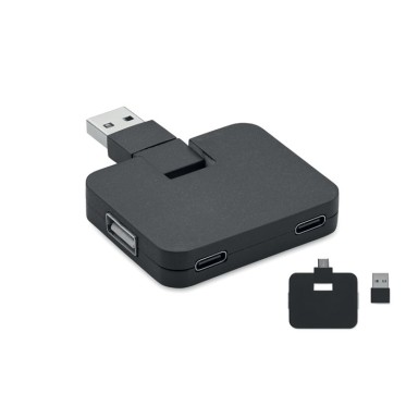 Multiporta USB personalizzabile con doppio ingresso Tipo-C e Tipo-A
