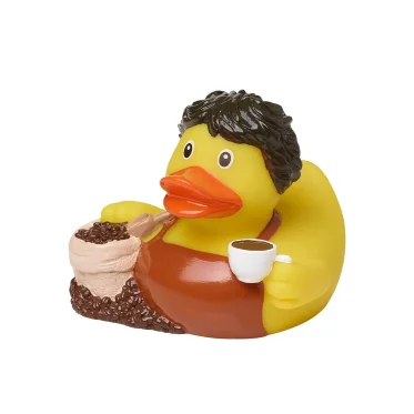 Squeaky Duck personalizzabile MBW in PVC colore coffee con suono squeaky