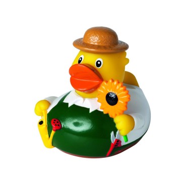 Squeaky duck, gardener
