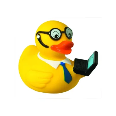 Squeaky duck, laptop