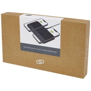 Gadget per smartphone personalizzato con logo - Stazione di ricarica wireless premium da 15 W Hybrid