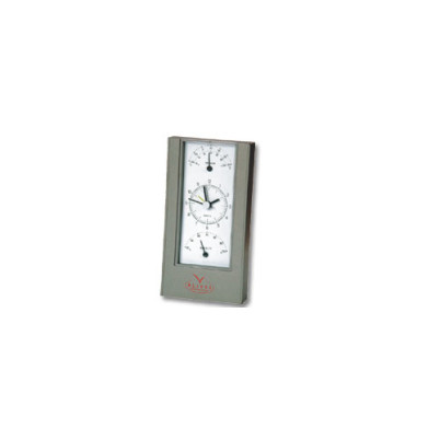 Stazione meteo orologio termometro igrometro grigio f.to cm.16.5x9x3.5 (vertic