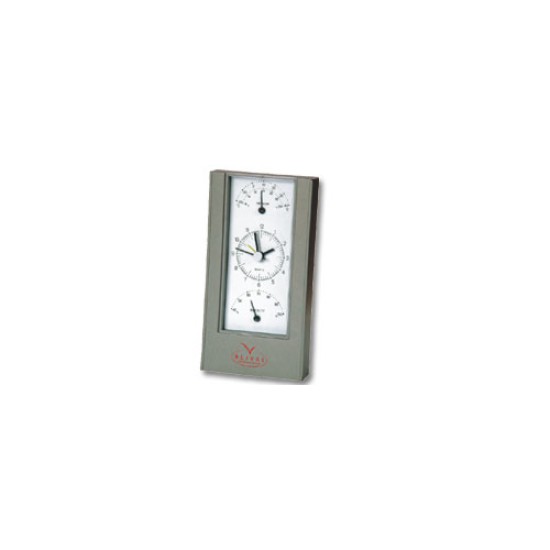 Stazione meteo orologio termometro igrometro grigio f.to cm.16.5x9x3.5 (vertic