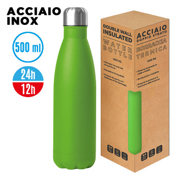 Borraccia termica personalizzate con logo - STEEL MAT BOTTLE 500