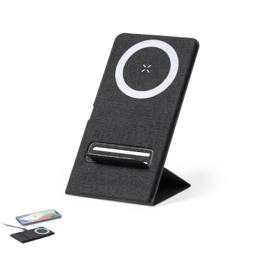 Caricatore Wireless Personalizzabile 15 W con Fissaggio Magnetico e Poliestere