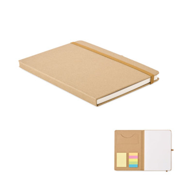Notebook A5 personalizzabile con carta riciclata 80 fogli portapenne elastico
