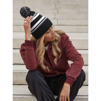 Striped Fan Beanie