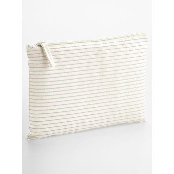 beauty case personalizzati​ - Striped Organic Cotton Accessory Pouch