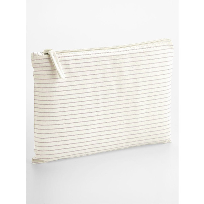 beauty case personalizzati​ - Striped Organic Cotton Accessory Pouch