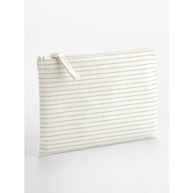 beauty case personalizzati​ - Striped Organic Cotton Accessory Pouch