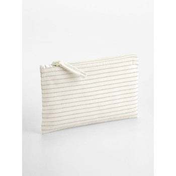 beauty case personalizzati​ - Striped Organic Cotton Accessory Pouch