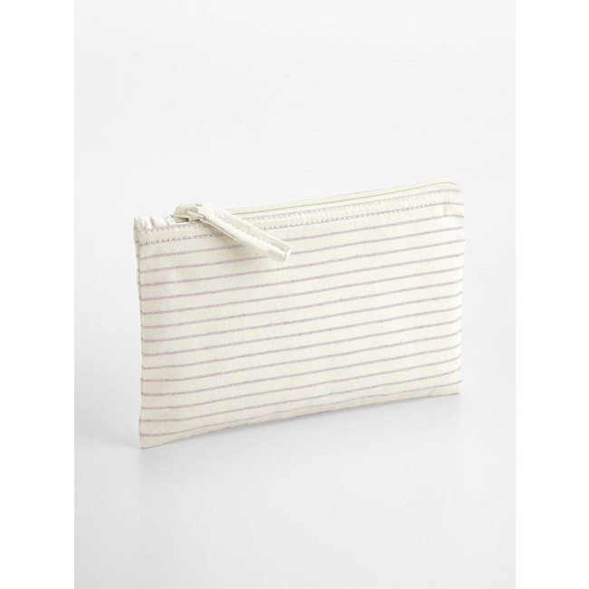 beauty case personalizzati​ - Striped Organic Cotton Accessory Pouch
