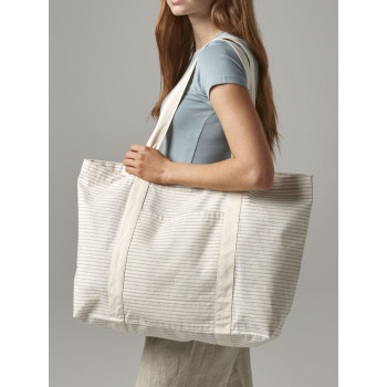 Shopper in cotone personalizzata con logo - Striped Organic Cotton Shopper