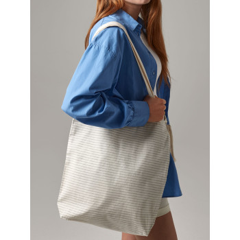Shopper in cotone personalizzata con logo - Striped Organic Cotton Tote