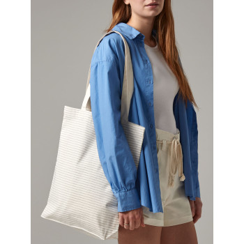 Shopper in cotone personalizzata con logo - Striped Organic Cotton Tote
