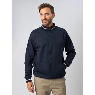 Felpa personalizzabile Colore Italiano con zip e dettagli costina