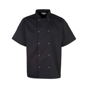 Abbigliamento ristorazione personalizzato con logo - Studded Front Shorts Sleeve Chef's Jacket