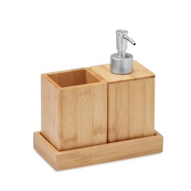 Gadget per cucina e casa regalo aziendale per la casa - SUOMI - Set da bagno 3 pz in bamboo