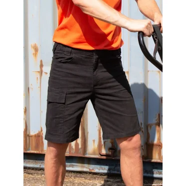 Magazziniere cargo corto Result in twill con finitura mano pesca