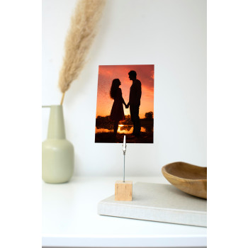 gadget ecologici con logo - Supporto portafoto o memo, in legno Malia