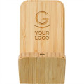 Supporto smartphone personalizzabile IMPRESSION in bamboo con ricarica wireless